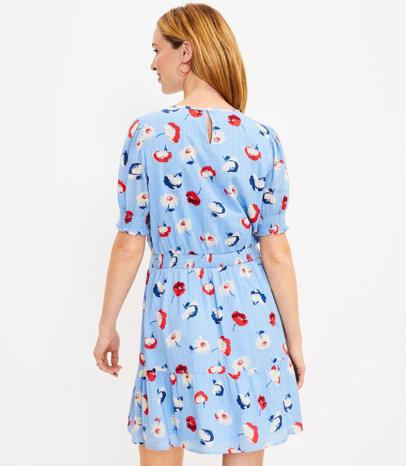 Daisy Smocked Flounce Dress | LOFT
