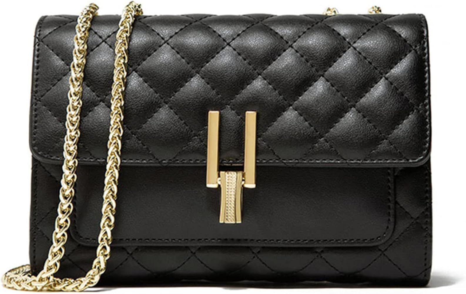 YXBQueen Womens Quilted Crossbody Purse Small Quilted Handbags Chain Bag Leather Purse | Amazon (US)