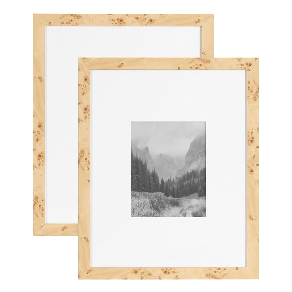 Kate and Laurel Burlock Transitional Faux Burlwood Picture Frame Set of 2, 16 x 20 matted to 8 x ... | Amazon (US)