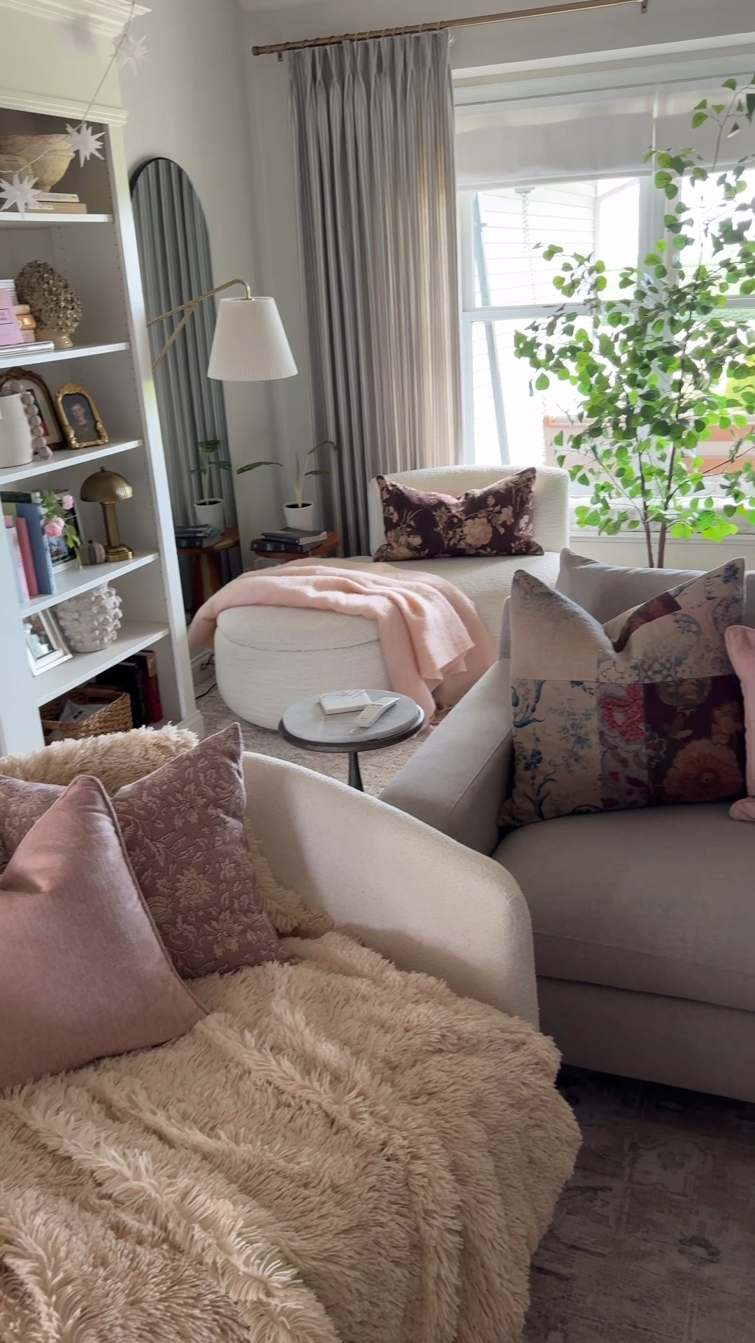 Camel suede loafers from @Fitory autumn pillows from @Pottery Barn 
Perfect autumn blush pillow cover from Etsy
Boucle Chase and swivel chairs from @Walmart 
Gorgeous stems from @houseofjadeinteriors

#LTKSeasonal #LTKHome