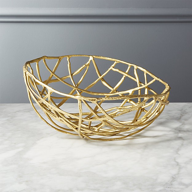 Nest Matte Gold Serving Bowl | CB2