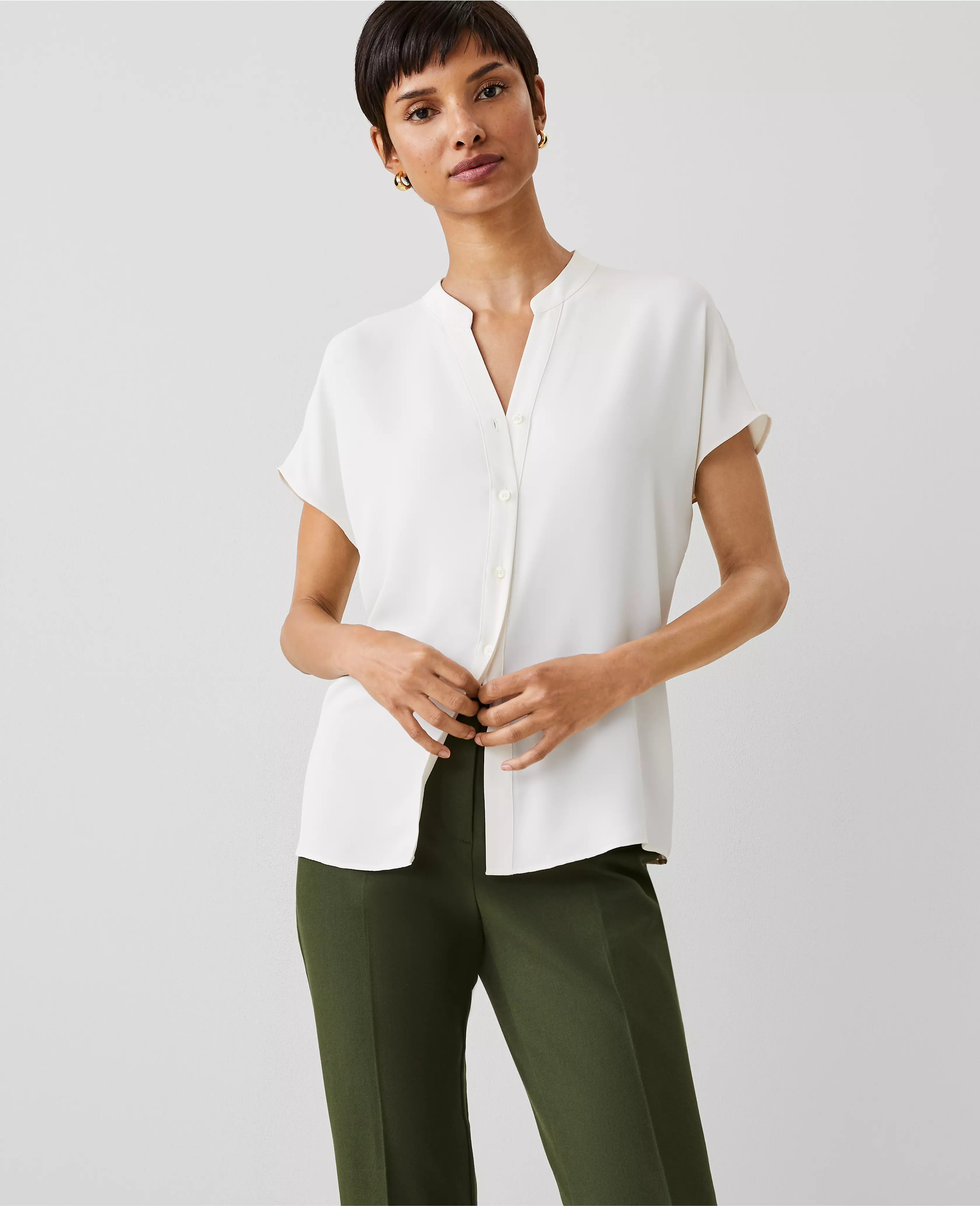 Split Neck Blouse | Ann Taylor (US)
