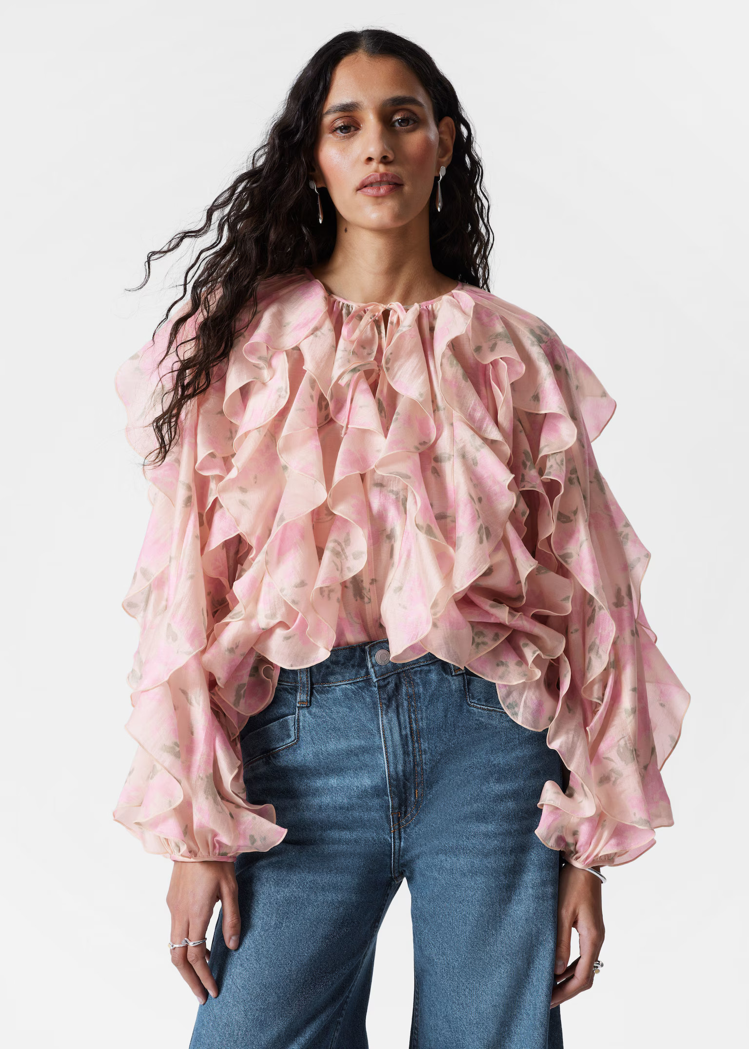 Ruffle Blouse - Pink Floral - Blouses - & Other Stories GB | & Other Stories UK