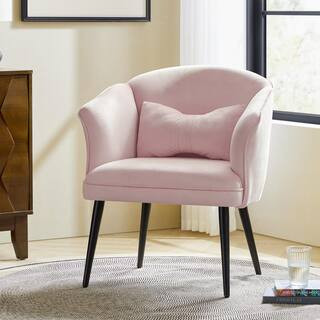 Richard Pink 26.5 in. W Wingback Chair Modern Accent Chair with Metal Legs | The Home Depot