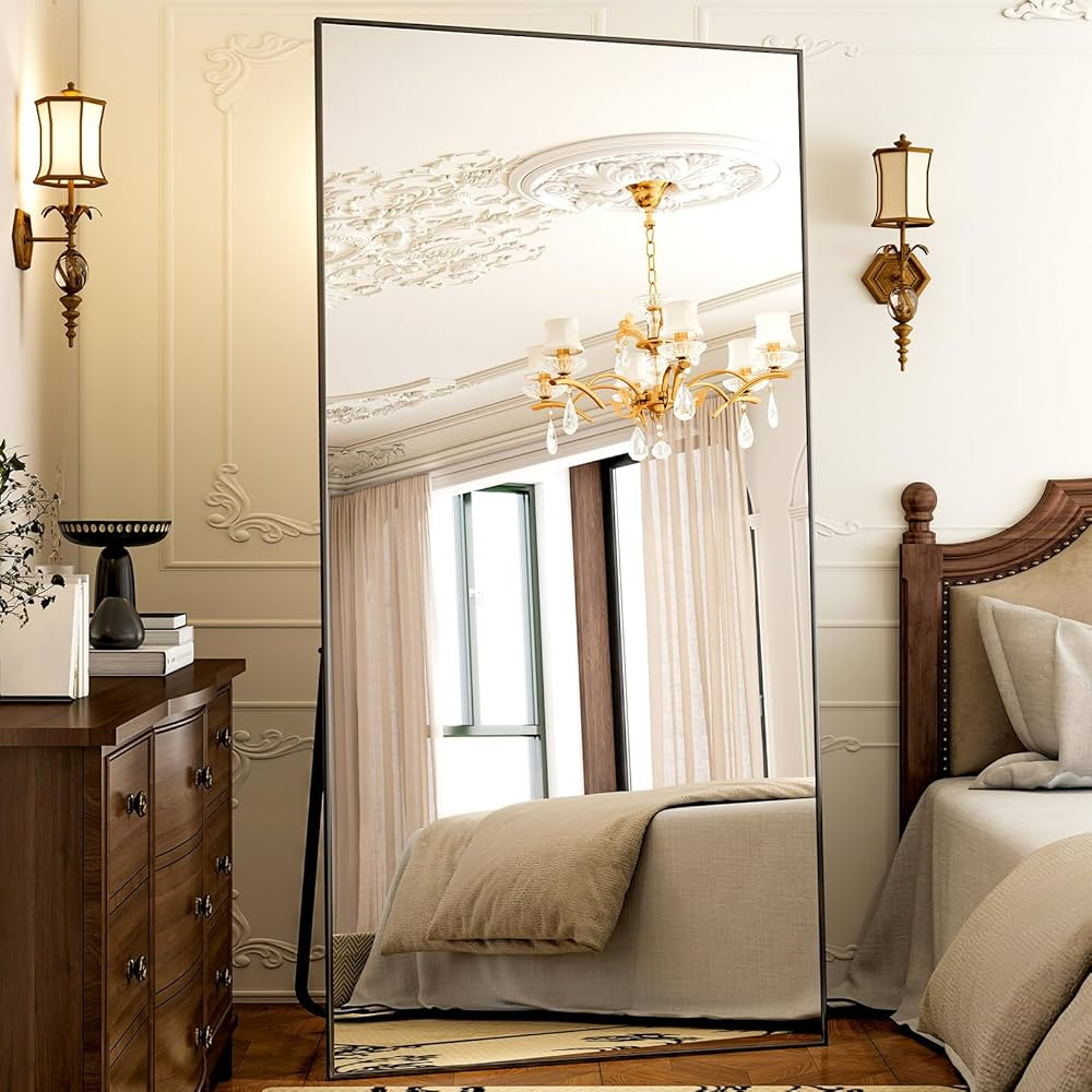 GLSLAND-38 x 77" Rectangular Full Length Mirror - Large Floor Mirrors Aluminum Alloy Frame Full B... | Amazon (US)