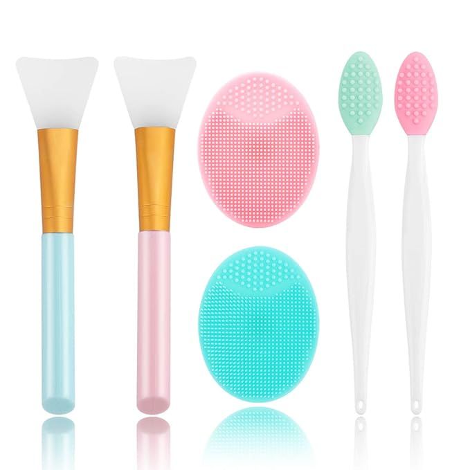 Silicone Face Scrubber, 2pcs Exfoliating Lip Brush, 2pcs Face Cleansing Brush,2pcs Silicone Face ... | Amazon (US)