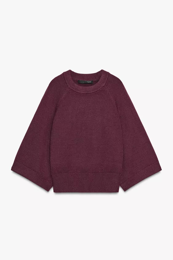 WIDE SLEEVE KNIT SWEATER | Zara Canada