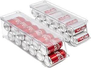 Sorbus Soda Can Organizer for Refrigerator - Stackable with Lid, Holds 12 Cans Each, BPA-Free - F... | Amazon (US)