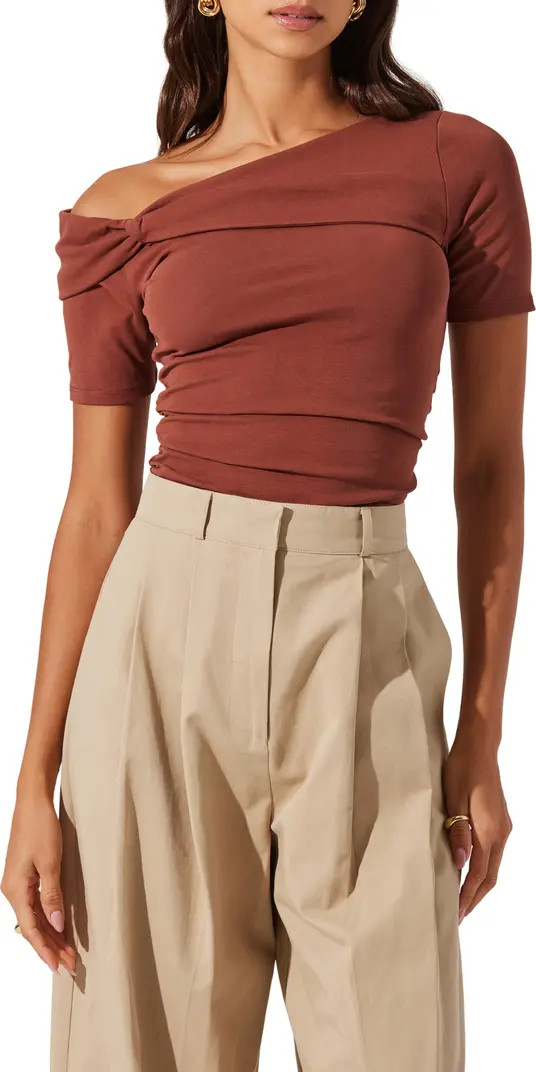 Saylah One-Shoulder Stretch Cotton Top | Nordstrom