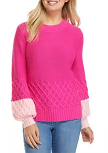 Women's Balloon Sleeve Cable Knit Sweater | Belk