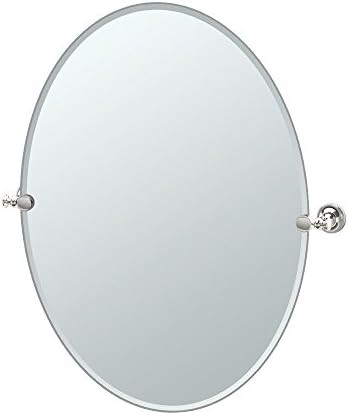 Gatco 4129LG Tavern Frameless Oval Mirror, 32 Inch, Polished Nickel | Amazon (US)