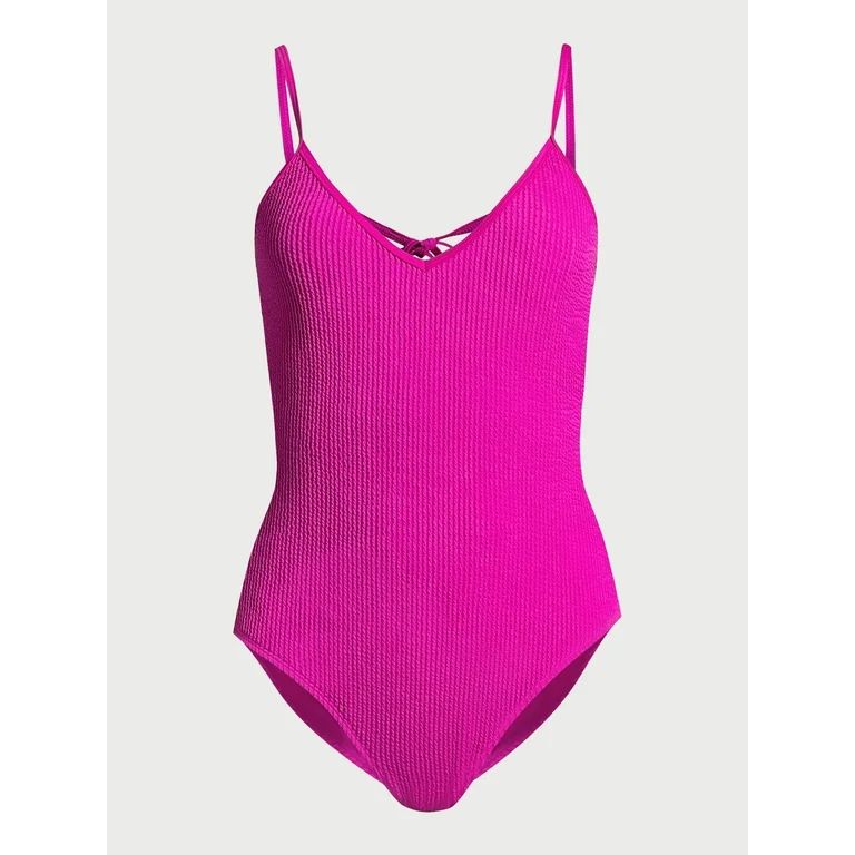 No Boundaries Juniors’ Crinkle One Piece Swimsuit, Sizes S-XXL | Walmart (US)