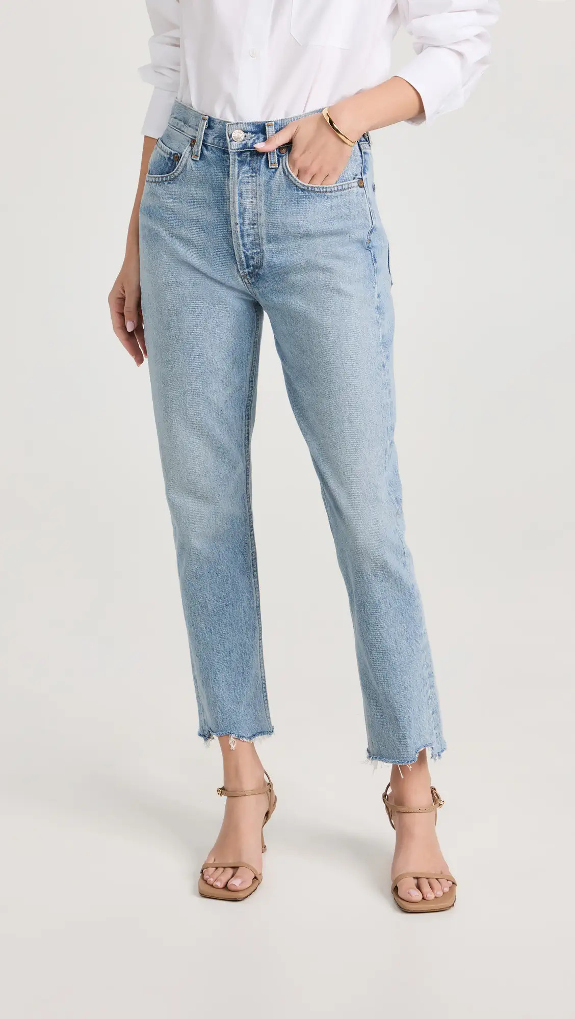 AGOLDE Riley High Rise Straight Crop Jeans | Shopbop | Shopbop