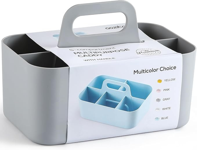 Multiuse Caddy Organizer with Handle - Stackable Plastic Bin Basket - Divided Storage Tote Holder... | Amazon (US)