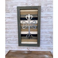 Faith Cross Sign/Wall Decor Farmhouse Wood & Metal Rustic Weathered Plasma Cut /Handmade God Religious | Etsy (US)