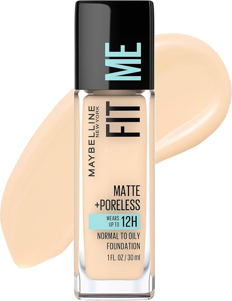 Maybelline Fit Me Matte + Poreless Liquid Oil-Free Foundation Makeup, Light Beige, 1 Count (Packa... | Amazon (US)