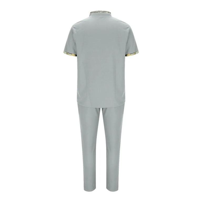 Men's 2 Piece Tracksuit Matching Set Quick Dry Lightweight Short Sleeve Turn Down Collar Top Full... | Walmart (US)