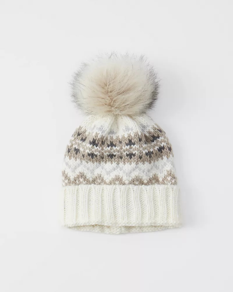 Pom-Pom Turn-Up Beanie | Abercrombie & Fitch US & UK