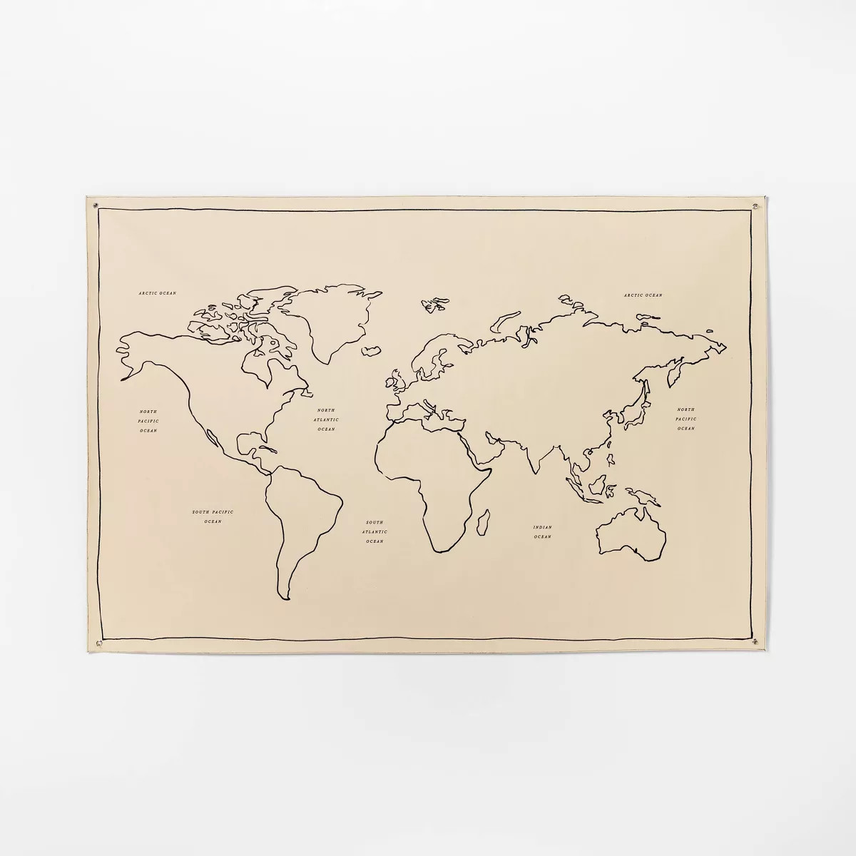 72"x48" World Map Linen Wall Tapestry - Threshold™ designed with Studio McGee | Target