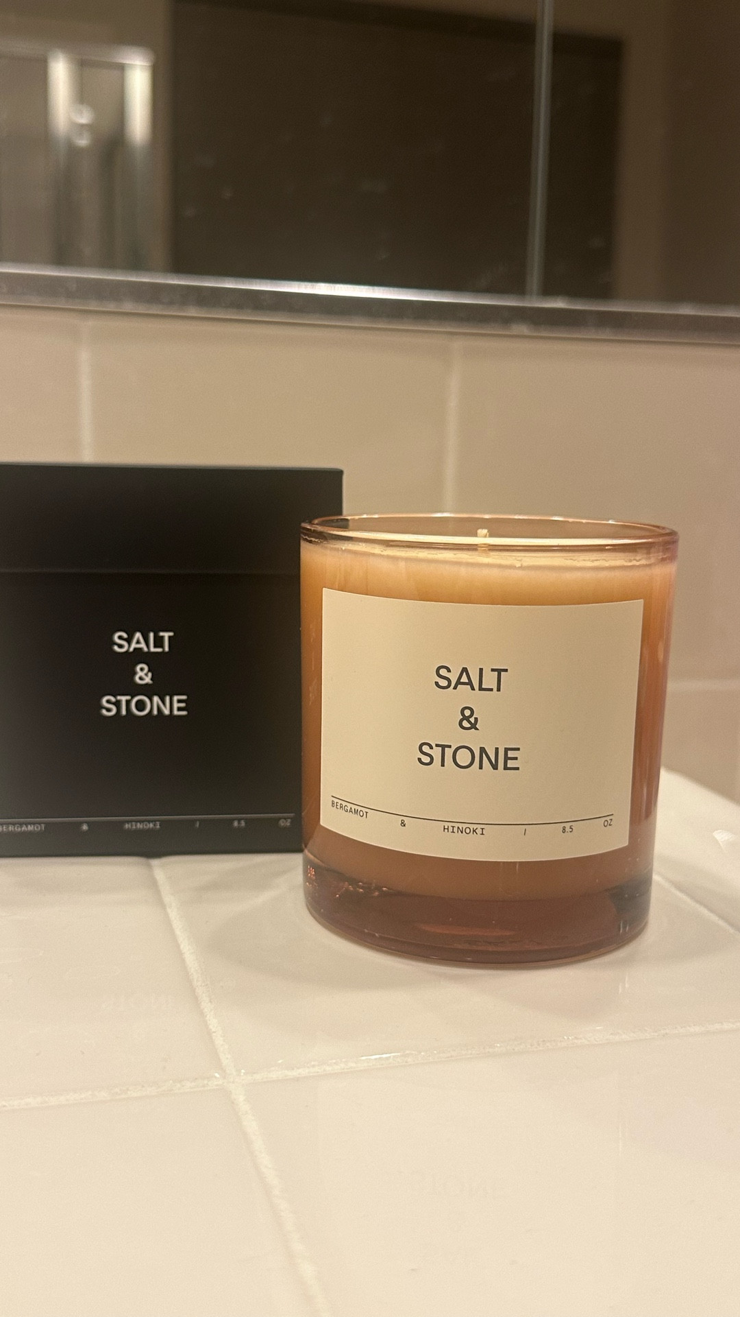 Obsessed with my Salt & Stone candle, the smell is fresh and aromatic and is not overpowering. Love the sleek box it comes in too 🖤 






#LTKHome