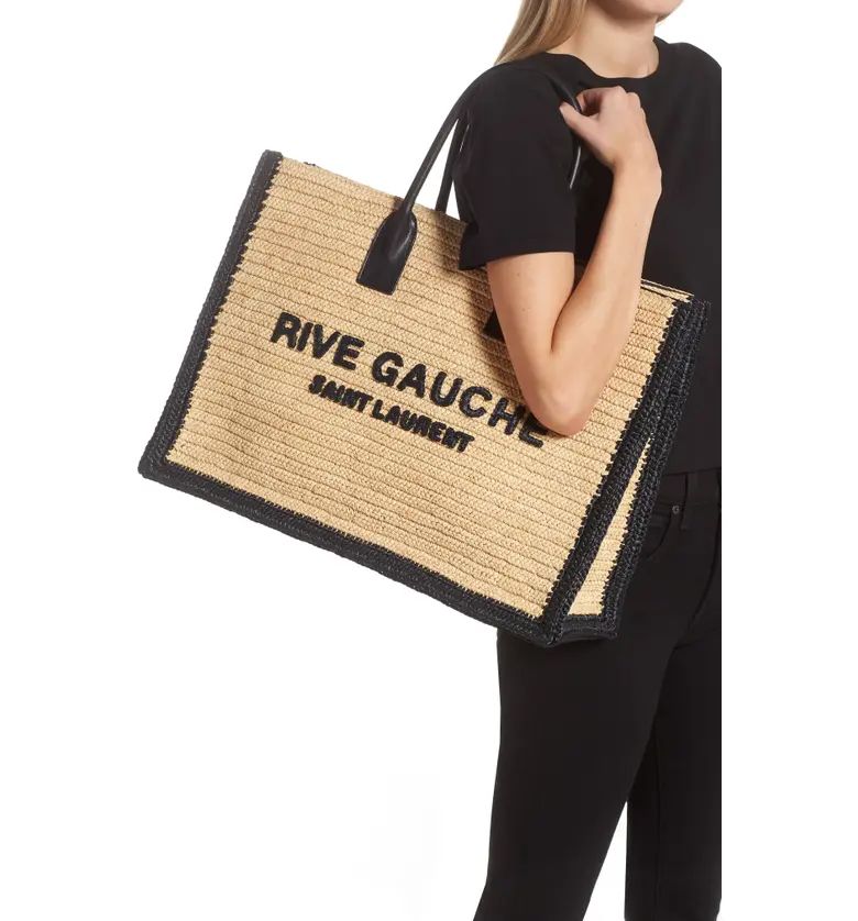 Large Rive Gauche Logo Woven Tote | Nordstrom