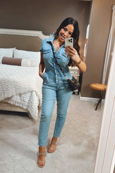 This jumpsuit is a dupe for the Good American jumpsuit/boiler suit! I am so in love. I’m wearing it in size small, and there is plenty of stretch! 🤍🤍🤍
Spring outfit boiler suit jumpsuit spring look  

#LTKfindsunder50 #LTKstyletip #LTKover40