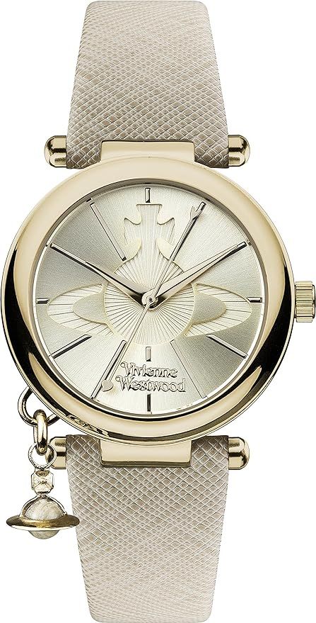 Vivienne Westwood Women's Orb Pop Quartz Analogue Display Watch with Gold Dial and Cream Leather ... | Amazon (UK)