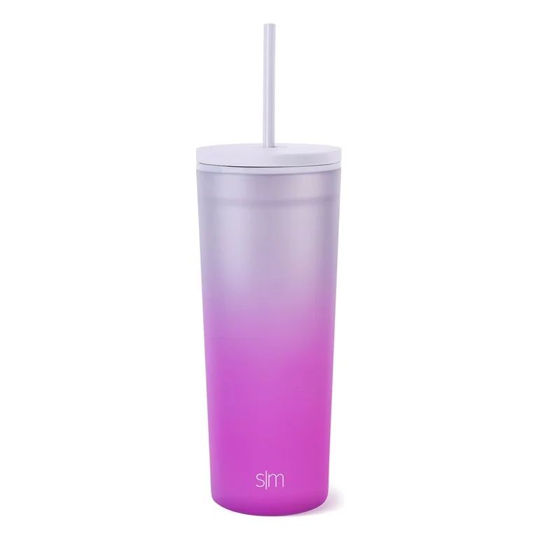 Simple Modern 24 fl oz Double Wall Plastic Classic Tumbler with Lid and Straw|Electric Lavender | Walmart (US)