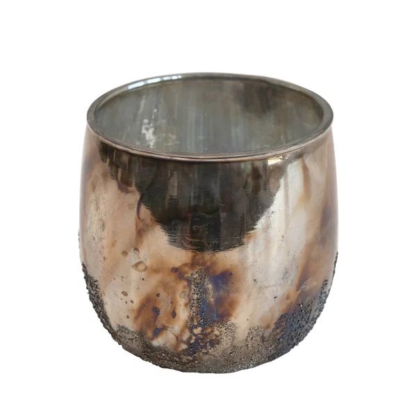 Textured Mercury Glass Tealight Holder, Antiqued Finish | Wayfair North America