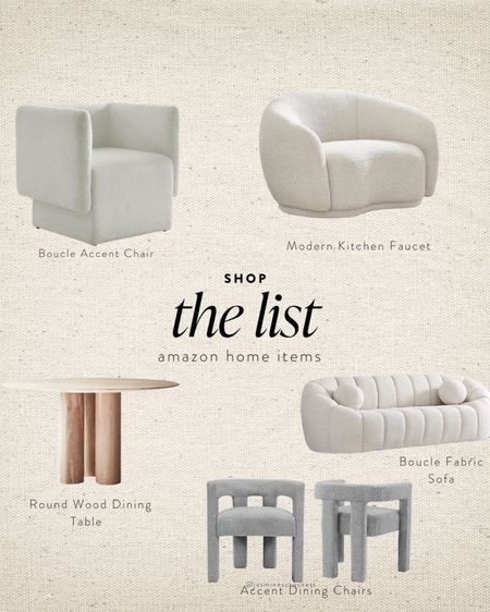 Amazon home finds. Couch, dining table, accent chairs.

#LTKhome