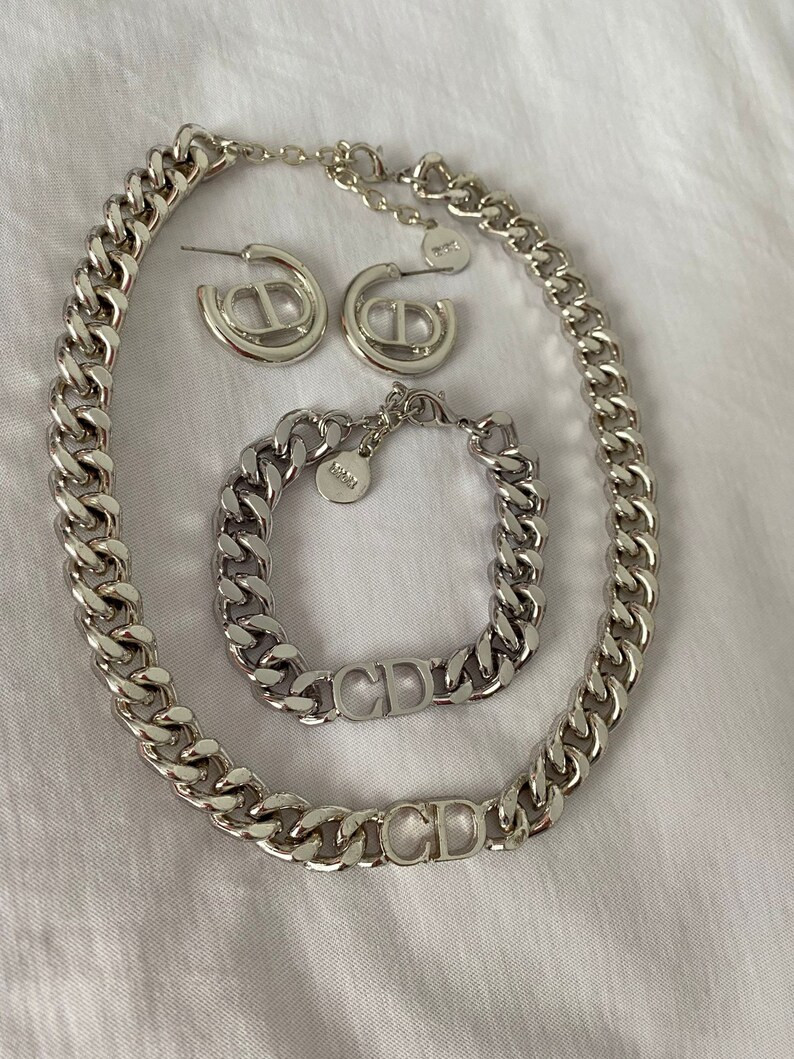 Gold Plated Jewelry Set , Chain Choker , Fashion Necklace , Thick Chain Choker , Cd Necklace , Ch... | Etsy (US)