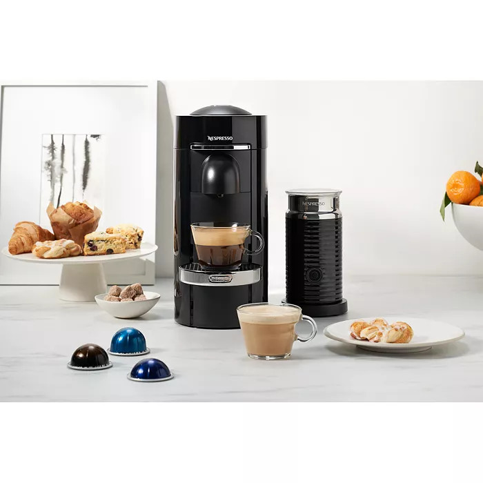 VertuoPlus Deluxe by De'Longhi with Aeroccino Milk Frother, Classic Black | Bloomingdale's (US)