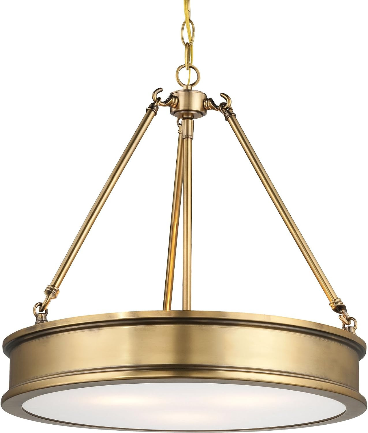Minka Lavery 4173-249 Harbour Point Drum Pendant Ceiling Lighting, 3-Light, 300 Watts, Liberty Gold (18"H x 19"D) | Amazon (US)