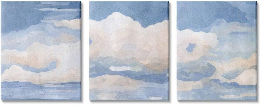 Stupell Industries Sky Blue Cloud Scape Traditional Nature Painting, Designed by Emma Caroline Wall Art, 3pc, Each 24 x 30, Canvas | Amazon (US)