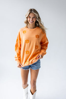 Auburn Ritter Repeat Lantern Sleeve Crew Sherbert / S/M | Gameday Social