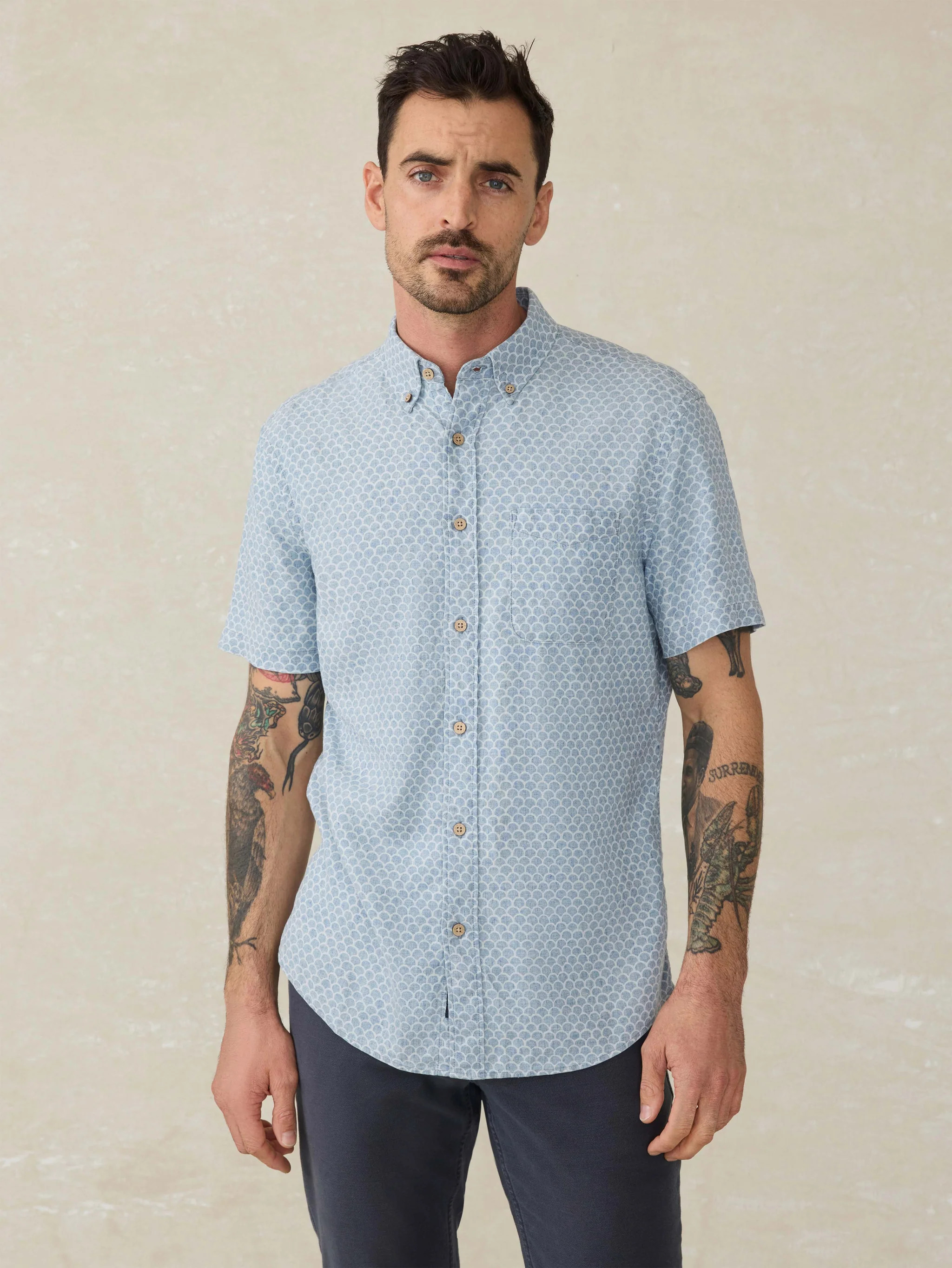 Short- Sleeve Breeze Shirt - Fish Scale Redux | Faherty