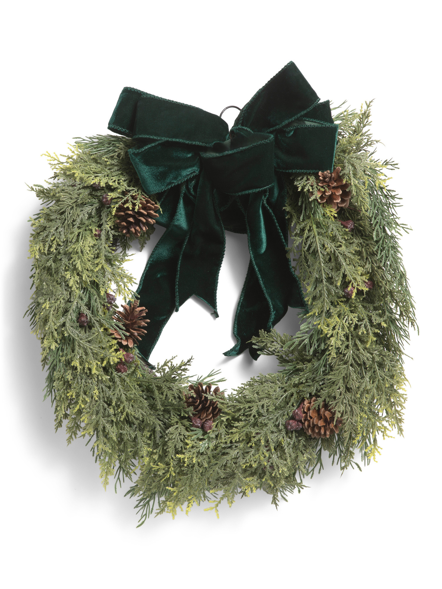 24in Real Touch Pine Wreath With Bow | Marshalls
