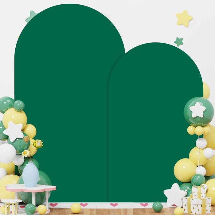 Set of 2 Wedding Arch Covers 2.6x6FT 4x7.2FT Green Spandex Arch Stand Covers for Arch Frame Stand... | Amazon (US)
