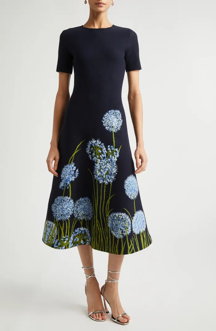 Allium Jacquard Knit A-Line Dress | Nordstrom