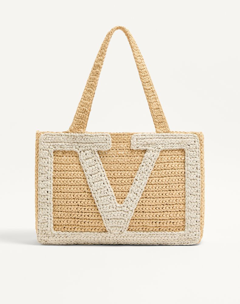 Valentino Garavani Valentino Garavani Viva Superstar Medium Shopping Bag In Raffia Wo | Valentino