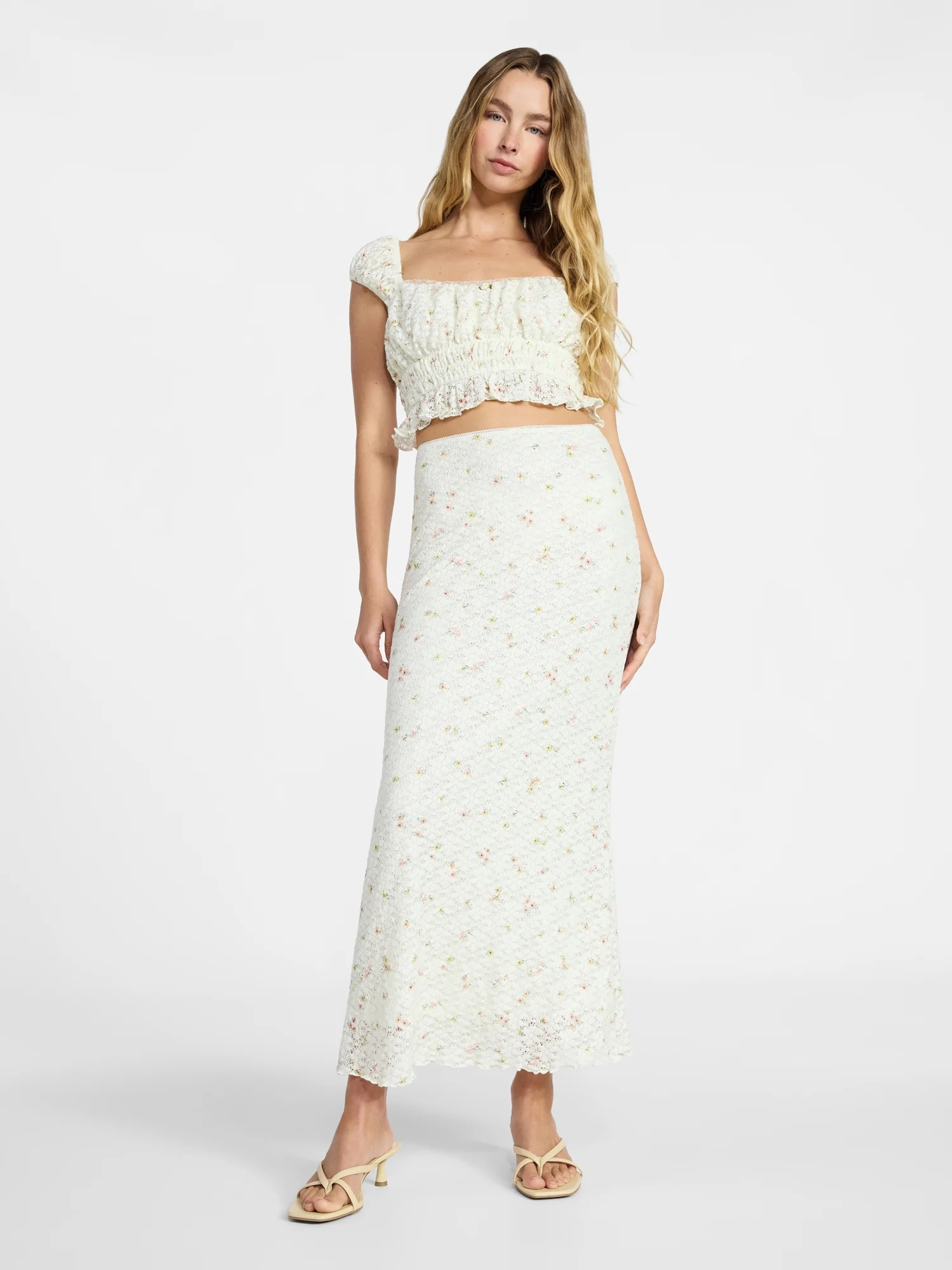 No Boundaries Printed Ruffle Tank and Skirt, 2-Piece Set, Women's | Walmart (US)