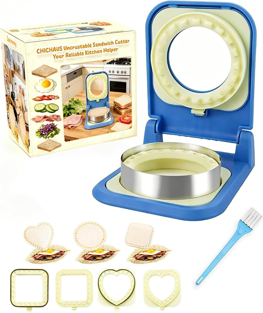 CHICHAUS 3-in-1 Uncrustable Sandwich Maker - Heart/Circle/Square Crustless Sandwich Cutter & Seal... | Amazon (US)