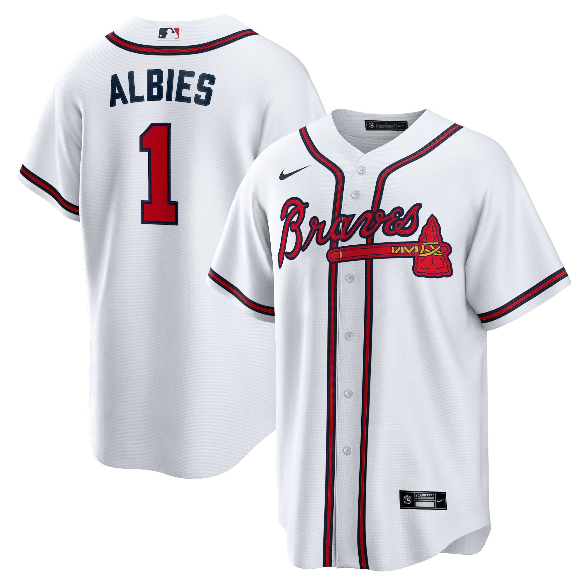 Men's Atlanta Braves Ozzie Albies Nike White Home Replica Player Name Jersey | MLB Shop