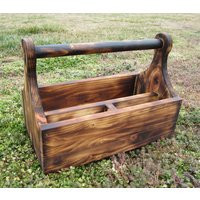 Wood Tool Box - Country Decor Rustic Lodge Wooden Tote Father Day Garden Caddy | Etsy (US)