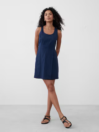 Seamed Scoop-Neck Mini Dress | Banana Republic Factory