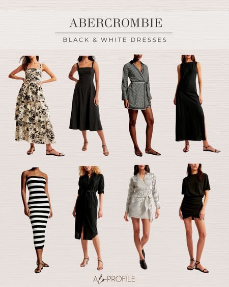 Black and white dresses I'm eyeing right now from Abercrombie 🖤