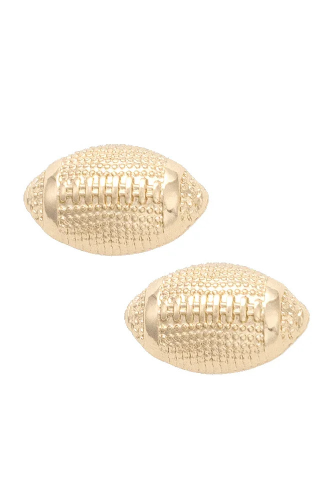 PREORDER 9/21: Football Stud Earrings in Shiny Gold | CANVAS