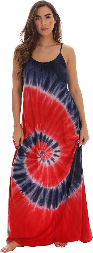 Riviera Sun Tie Dye Spaghetti Strap Maxi Dress | Amazon (US)