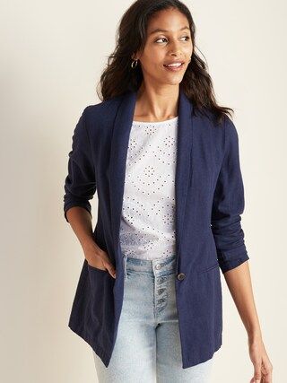 Linen-Blend Blazer for Women | Old Navy (US)