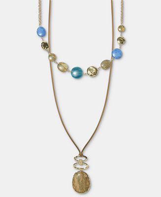 Style & Co Stone Layered Pendant Necklace, 18" + 3" extender, Macy's Exclusive - Macy's | Macy's